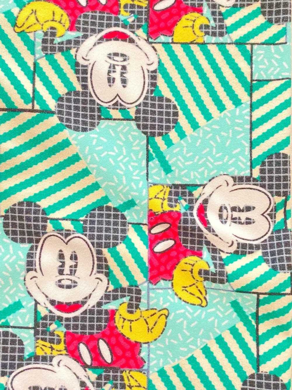 LuLaRoe Mint Green Mickey Mouse Patchwork Leggings